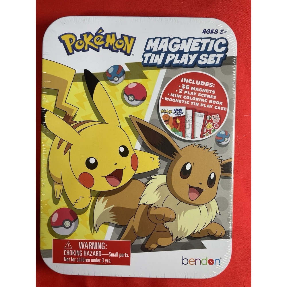 New Pokémon Magnetic Tin Play Set by Bendon Sealed